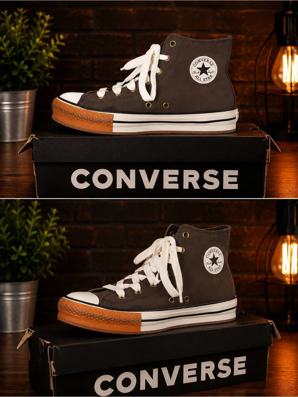 Converse CTAS EVA Lift Hi A13366C Fresh Brew Vintage White Gum Kids Size 6 New